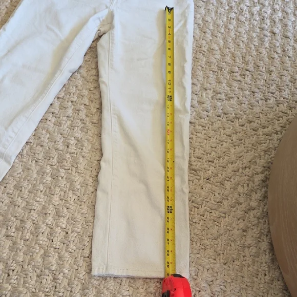 Levi's Cream/White High-Rise Straight Jeans - Picture 7 of 9